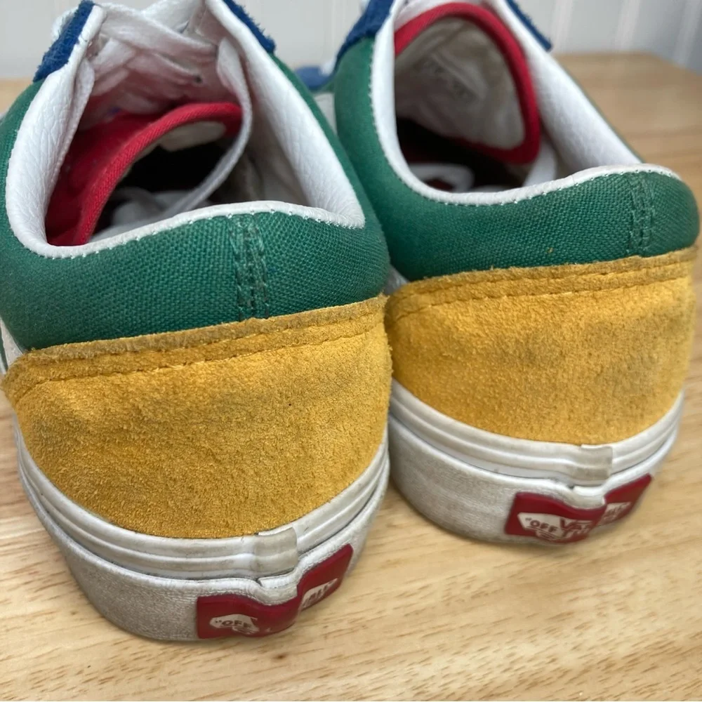 Vans Off The Wall Sneakers M5/W6.5 Suede Canvas Blue Green Yellow Skate Street